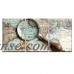 wall26 - 3 Piece Canvas Wall Art - Vintage Magnifying Glass on an Old Map. - Modern Home Decor Stretched and Framed Ready to Hang - 16"x24"x3 Panels   